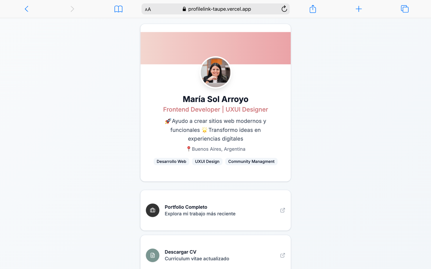 Web App - Simil Linktree